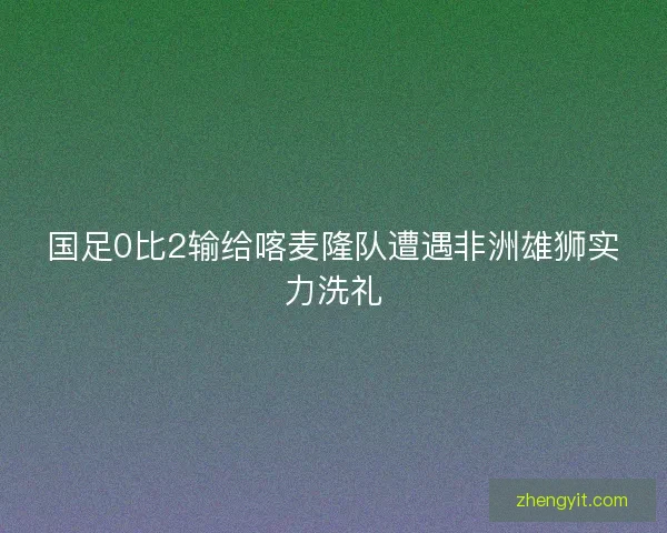 国足0比2输给喀麦隆队遭遇非洲雄狮实力洗礼 国足0比2输给喀麦隆队遭遇非洲雄狮实力洗礼